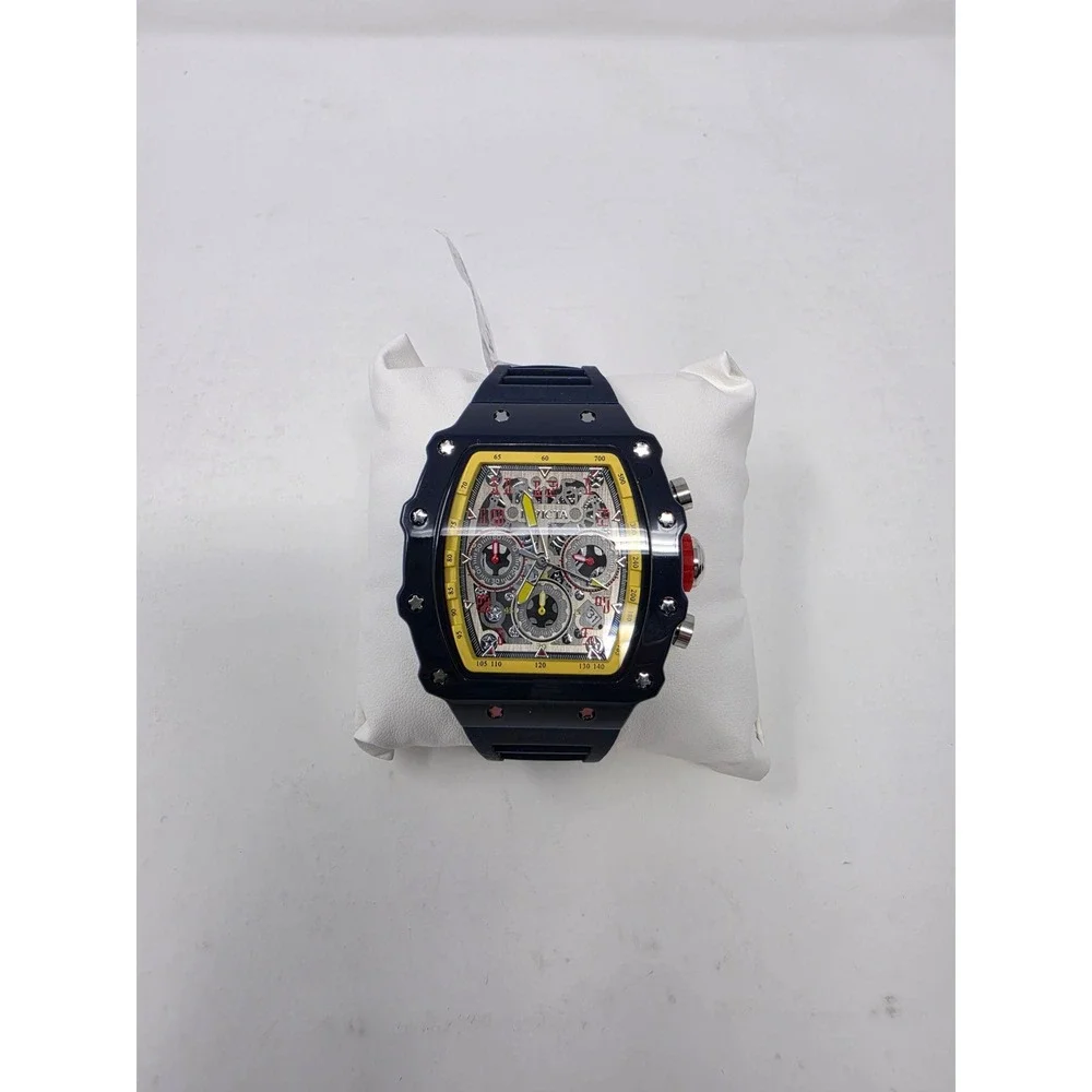 INVICTA RACING CHRONOGRAPH WATCH BLUE SILICON STRAP/YELLOW ACCENTS MEN-69739